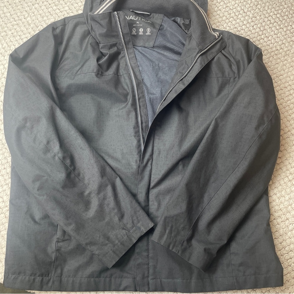 Nautica Men's Charcoal Raincoat Men XL